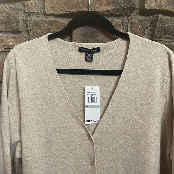 NWT Designers Originals “Oat Heather” colored cardigan. Size 1X - Picture 3 of 9